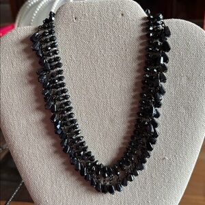 Elegant Black Beaded Necklace